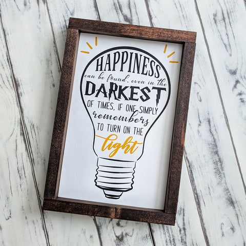 Happiness Wood Sign